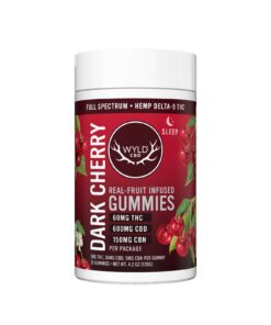 Wyld CBD, Dark Cherry Sleep CBD+THC Gummies, Full Spectrum, 30ct, 60mg THC + 150mg CBN + 600mg CBD