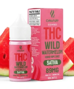 CanaPuff THC/2000mg CBD – Wild Watermelon 89mg THC – Liquid, 30 ml